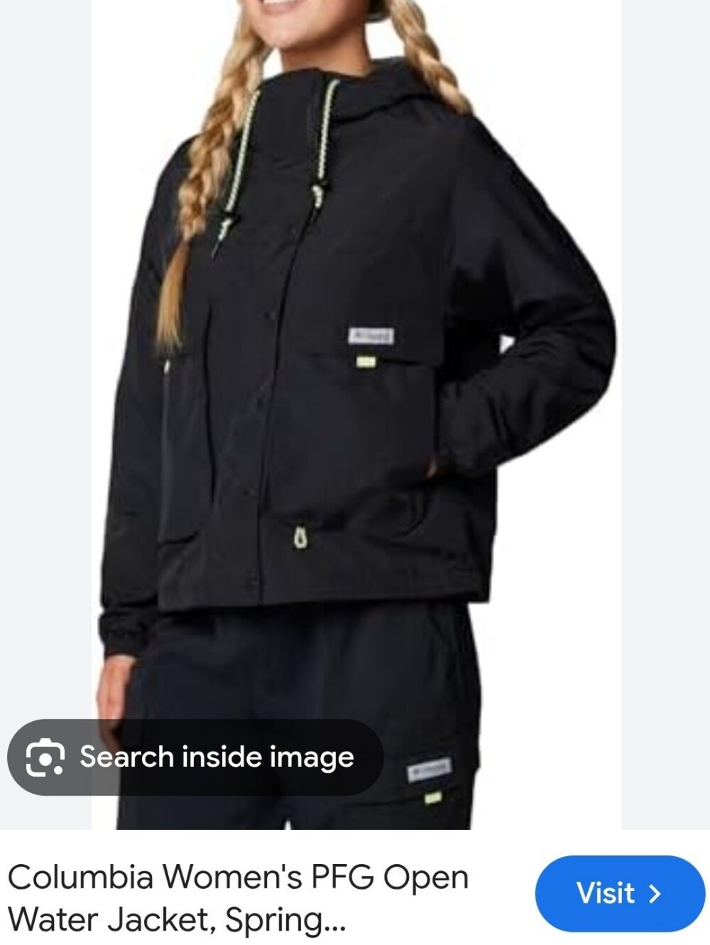 Columbia Women's Black Utility Hooded Jacket with Neon Trim